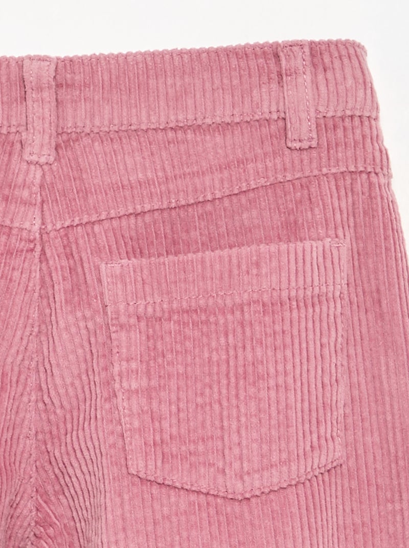 Pantaloni wide leg in velluto a coste Rosa - Kiabi