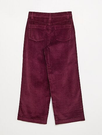 Pantaloni wide leg in velluto a coste
