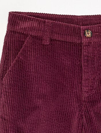 Pantaloni wide leg in velluto a coste
