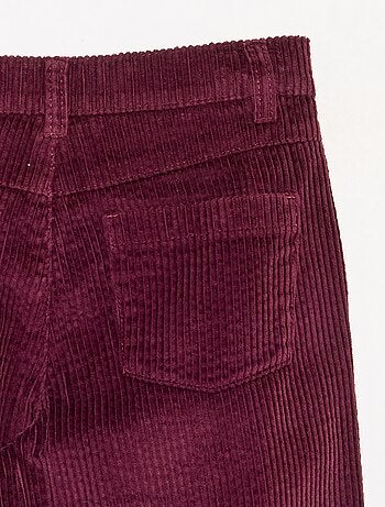 Pantaloni wide leg in velluto a coste
