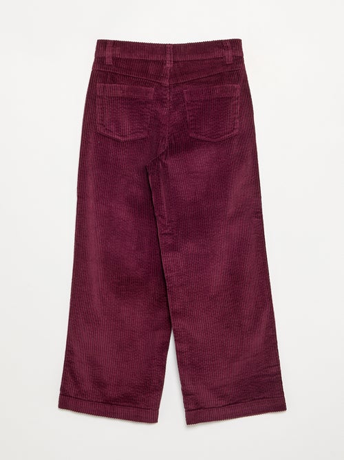 Pantaloni wide leg in velluto a coste - Kiabi