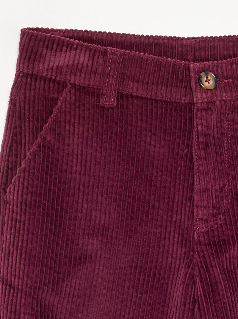 Pantaloni wide leg in velluto a coste Rosa - Kiabi