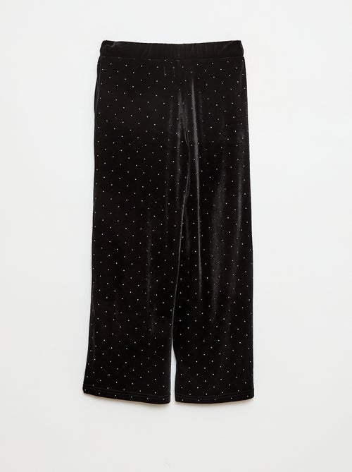 Pantaloni wide leg in velluto tinta unita - Kiabi