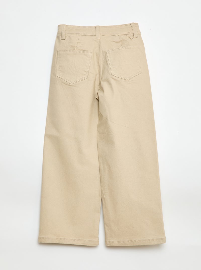 Pantaloni wide leg senza tasche davanti Beige - Kiabi