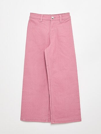 Pantaloni wide leg senza tasche davanti