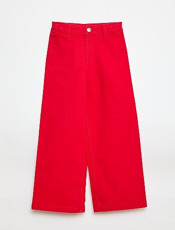 Pantaloni wide leg senza tasche davanti