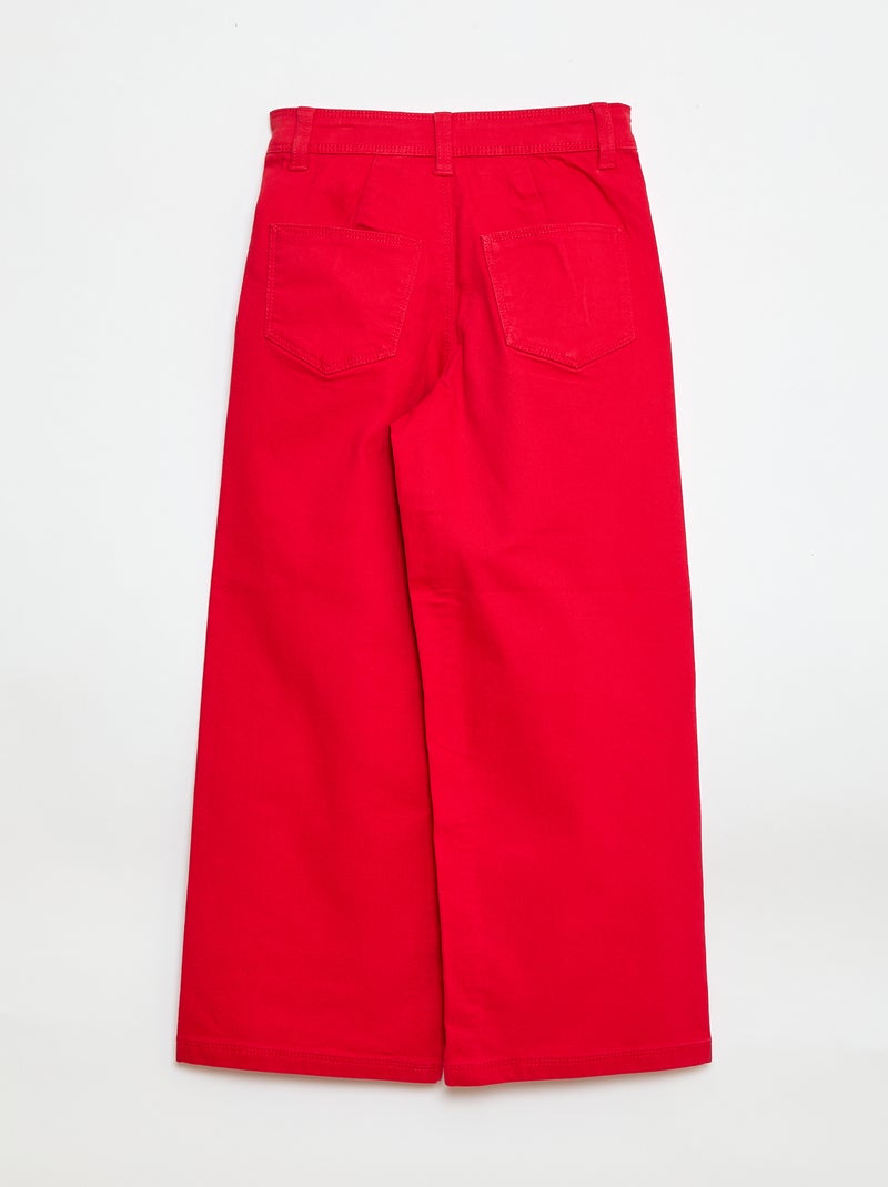 Pantaloni wide leg senza tasche davanti Rosso - Kiabi