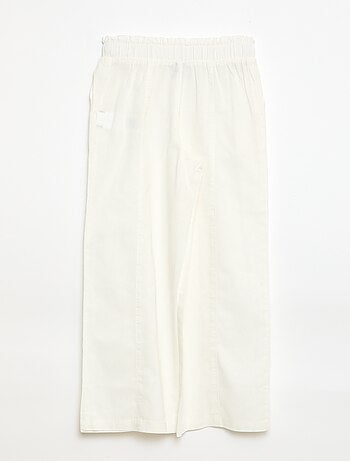 Pantaloni wide leg/a gamba larga in cotone tessuto