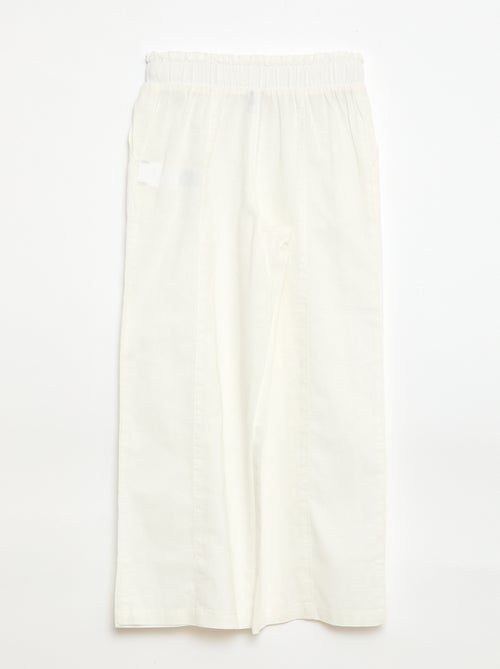 Pantaloni wide leg/a gamba larga in cotone tessuto - Kiabi