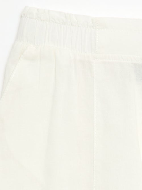 Pantaloni wide leg/a gamba larga in cotone tessuto - Kiabi