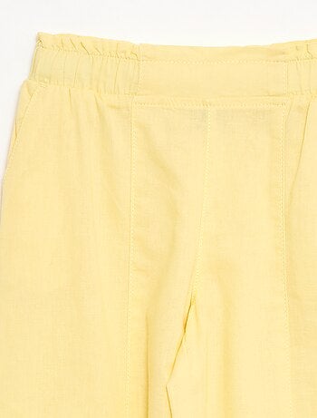 Pantaloni wide leg/a gamba larga in cotone tessuto