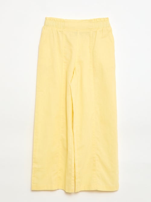 Pantaloni wide leg/a gamba larga in cotone tessuto - Kiabi