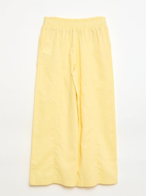 Pantaloni wide leg/a gamba larga in cotone tessuto - Kiabi