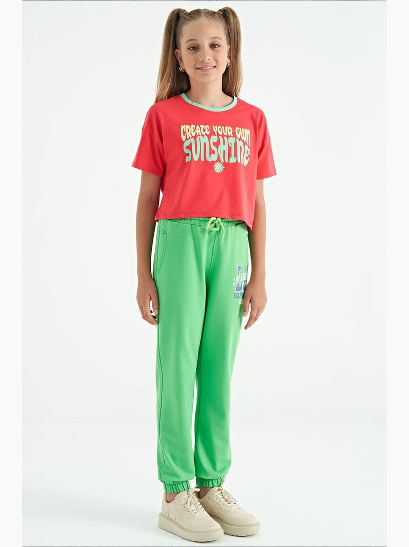 Pantaloni youth in misto cotone tommy Verde tiglio - Kiabi