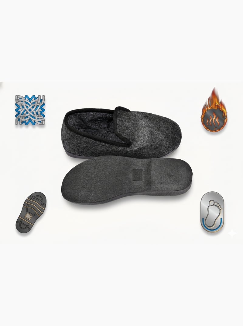 Pantofola Charentaise Donna Inverno Grigio antracite - Kiabi