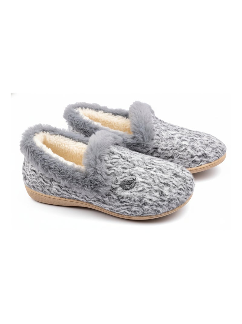 Pantofola Charentaise Donna Inverno Grigio chiaro - Kiabi