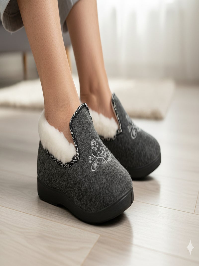Pantofola Charentaise Donna Inverno Grigio - Kiabi