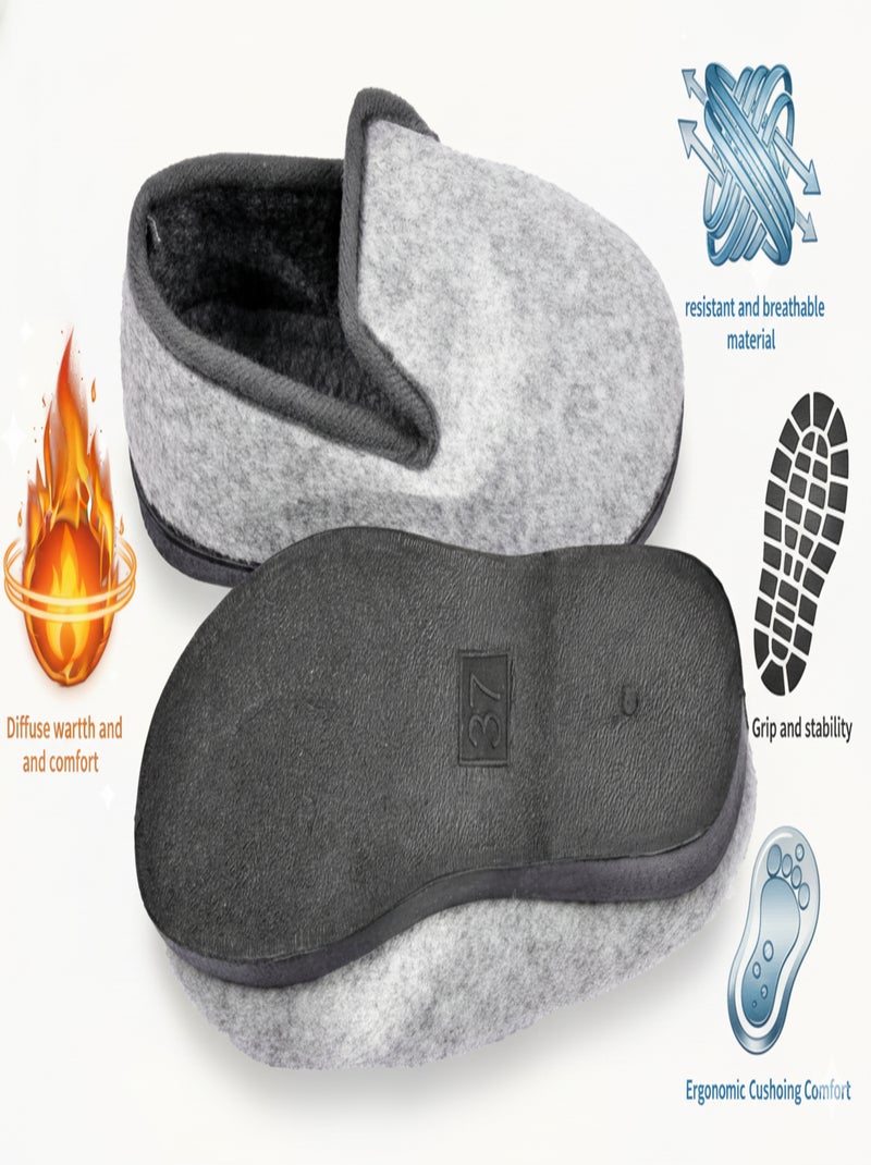 Pantofola Charentaise Donna Inverno Grigio melangiato - Kiabi