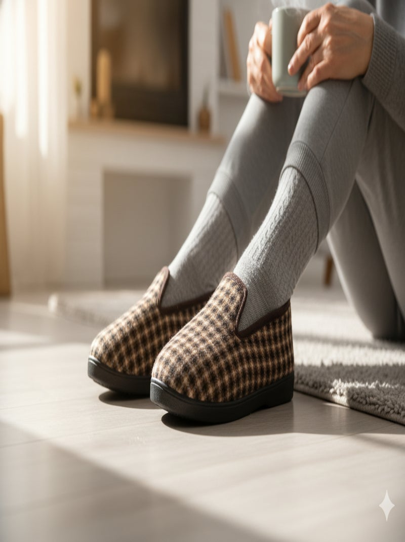 Pantofola Charentaise Donna Inverno Marrone cioccolato - Kiabi
