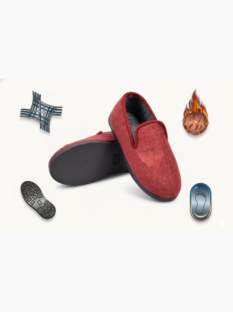 Pantofola Charentaise Donna Inverno Rosso carminio - Kiabi