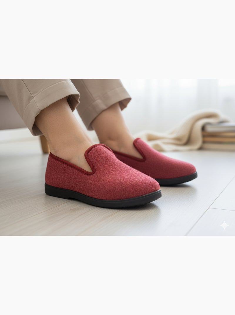 Pantofola Charentaise Donna Inverno Rosso carminio - Kiabi