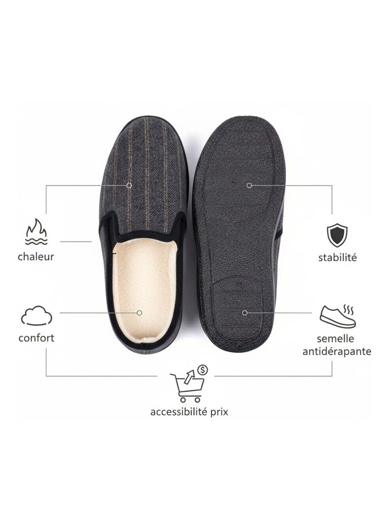 Pantofola CHARENTAISE Uomo Nero ebano - Kiabi