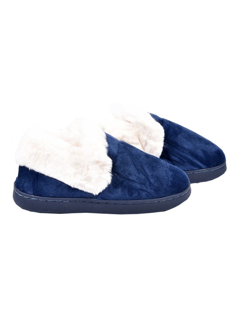 Pantofola Donna Ciabatta COCOONING Blu marino - Kiabi