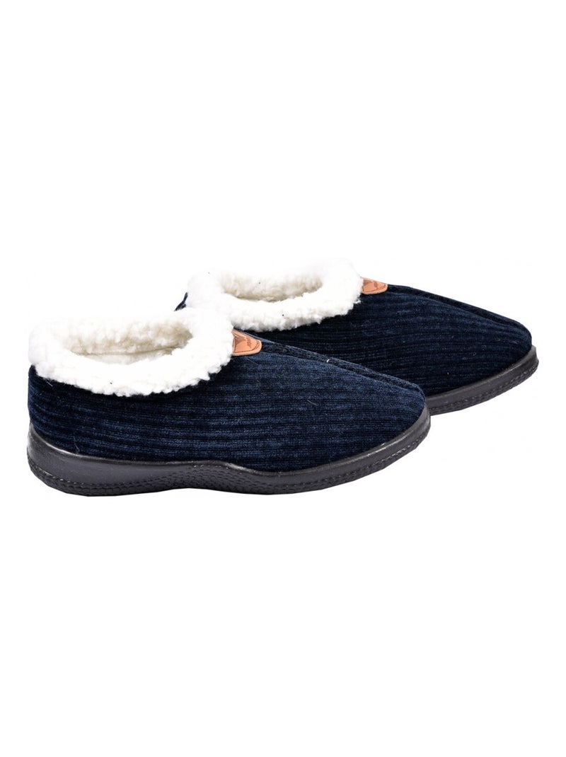 Pantofola Donna Ciabatta COCOONING Blu marino - Kiabi