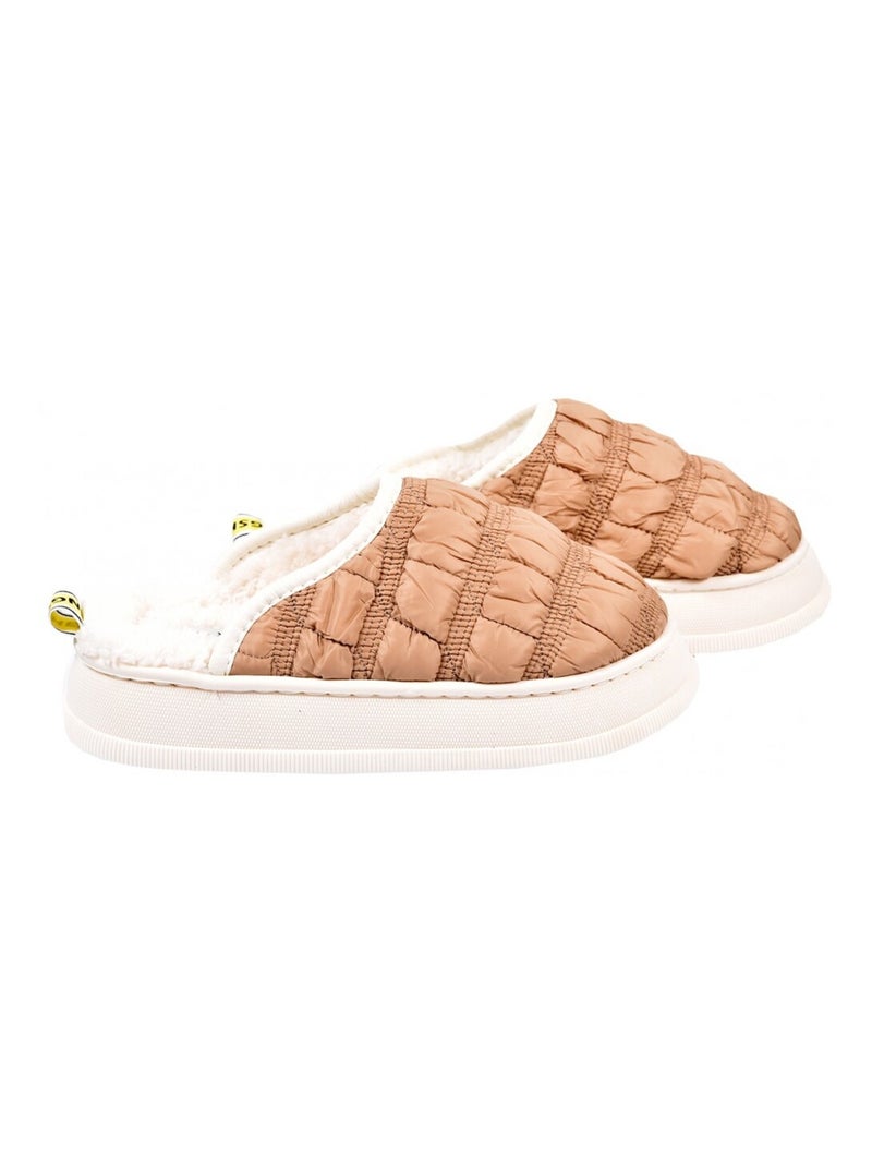 Pantofola Donna Ciabatta COCOONING Cammello - Kiabi