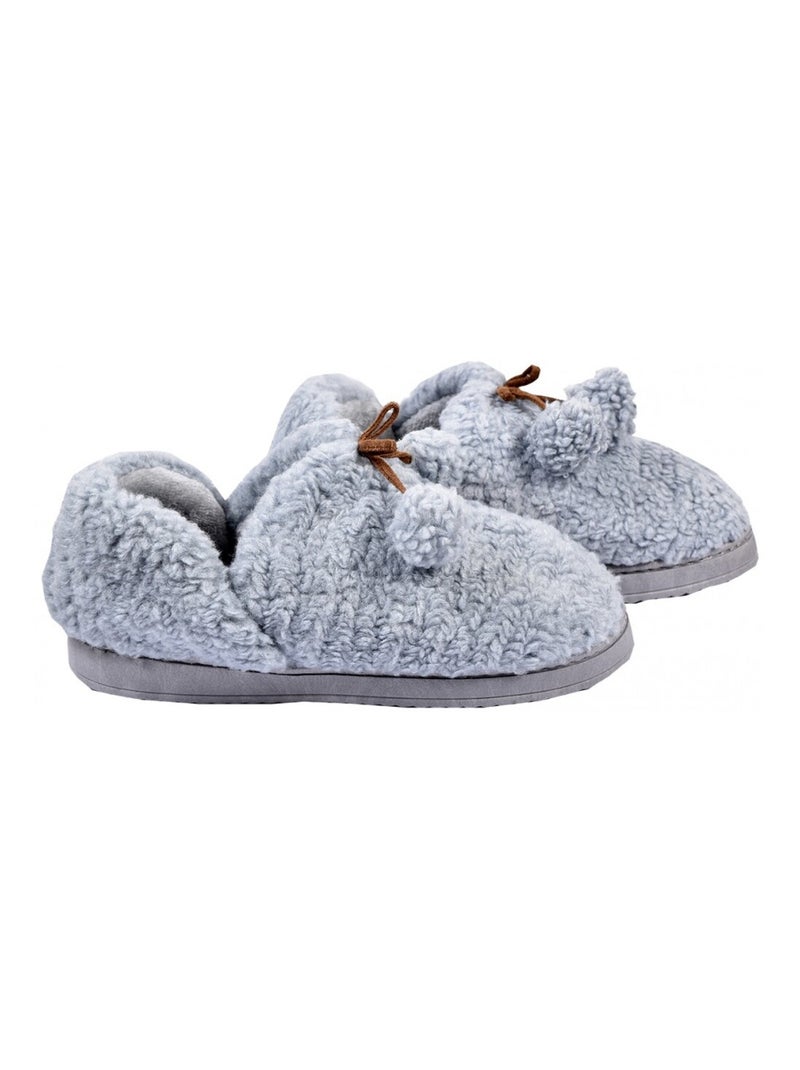 Pantofola Donna Ciabatta COCOONING Grigio - Kiabi