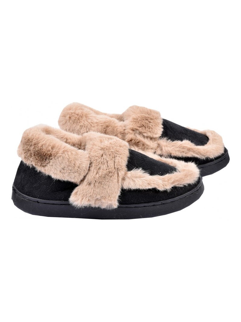 Pantofola Donna Ciabatta COCOONING Nero - Kiabi