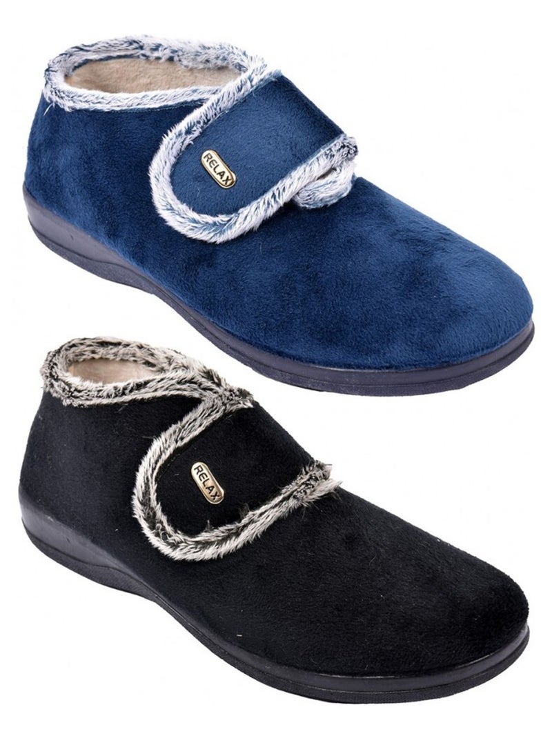 Pantofola Donna PREMIUM SCRATCH Blu marino - Kiabi