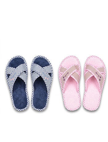 Pantofola Mule Donna Confezione 2 Paia Stampa Sangles Incrociate