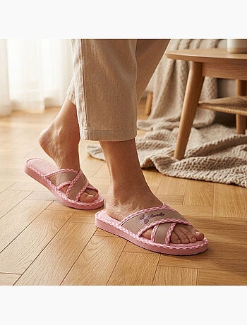 Pantofola Mule Donna Confezione 2 Paia Stampa Sangles Incrociate
