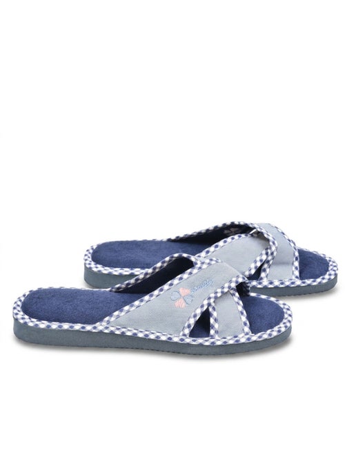 Pantofola Mule Donna Confezione 2 Paia Stampa Sangles Incrociate - Kiabi Pantofola Mule Donna Confezione 2 Paia Stampa Sangles Incrociate - Kiabi