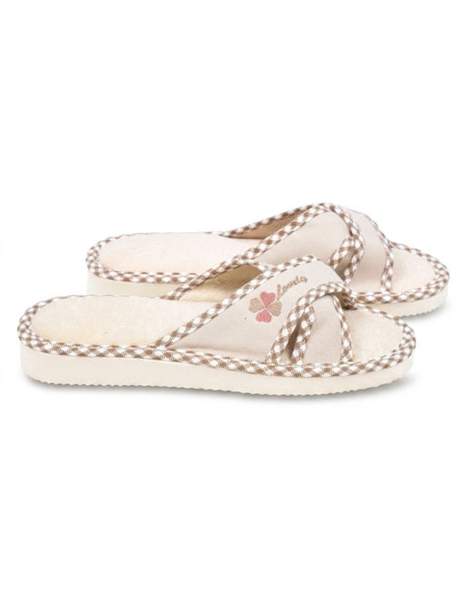 Pantofola Mule Donna Confezione 2 Paia Stampa Sangles Incrociate - Kiabi Pantofola Mule Donna Confezione 2 Paia Stampa Sangles Incrociate - Kiabi