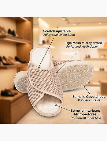 Pantofola Mule Donna Mesh Microforata Strappo Regolabile Fabbricata in Spagna