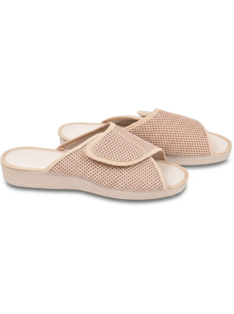 Pantofola Mule Donna Mesh Microforata Strappo Regolabile Fabbricata in Spagna Beige - Kiabi