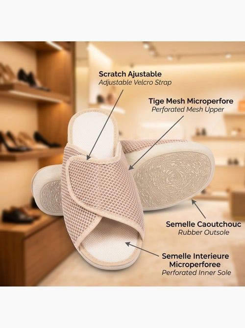 Pantofola Mule Donna Mesh Microforata Strappo Regolabile Fabbricata in Spagna - Kiabi Pantofola Mule Donna Mesh Microforata Strappo Regolabile Fabbricata in Spagna - Kiabi