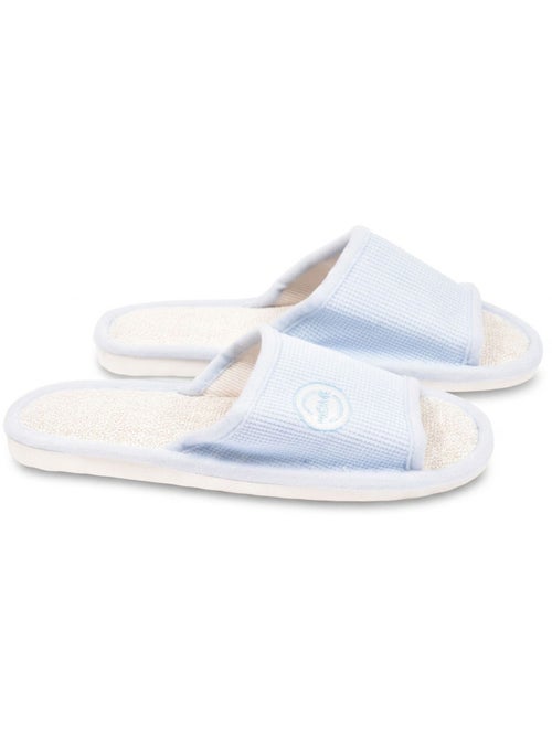 Pantofola Mule Donna OZABI Confezione 2 Paia Tessuto Gaufre Punta Aperta - Kiabi Pantofola Mule Donna OZABI Confezione 2 Paia Tessuto Gaufre Punta Aperta - Kiabi
