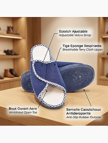 Pantofola Mule Donna Spugna Strappo Regolabile Fabbricata in Spagna OZABI