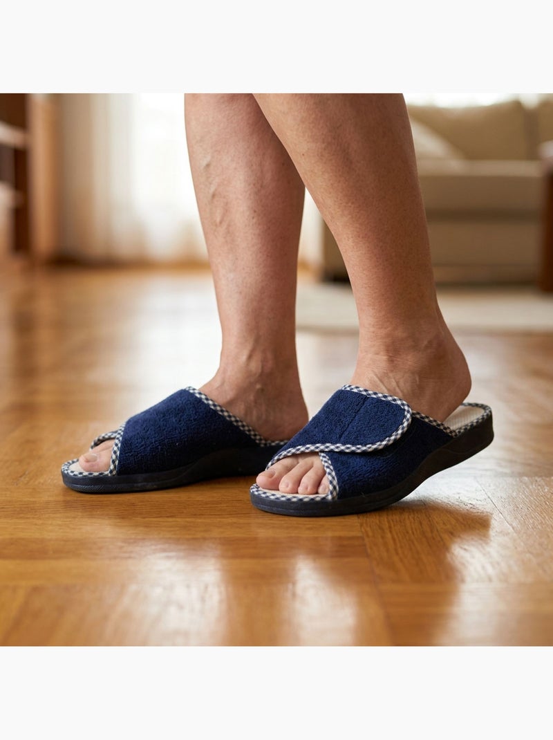 Pantofola Mule Donna Spugna Strappo Regolabile Fabbricata in Spagna OZABI Blu marino - Kiabi