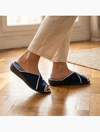 Pantofola Mule Donna Spugna Traspirante Produzione Spagnola Punta Aperta
