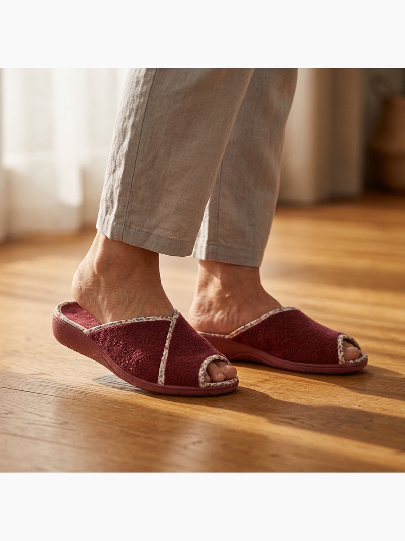 Pantofola Mule Donna Spugna Traspirante Produzione Spagnola Punta Aperta Rosa - Kiabi