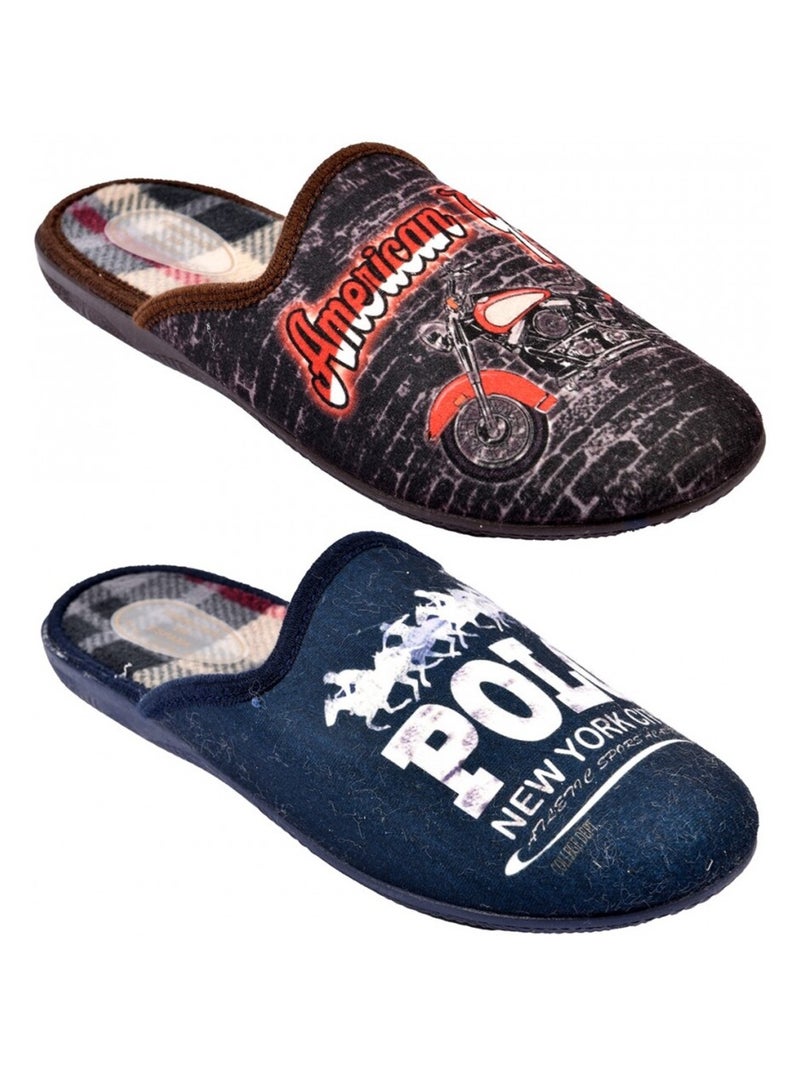 Pantofola Mule PRINT FANTASIA Blu marino - Kiabi
