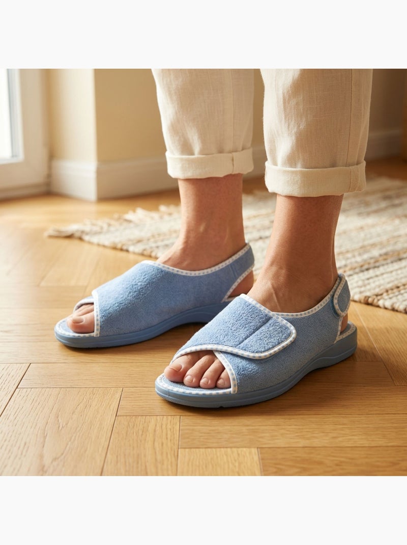 Pantofola Sandalo Donna Spugna Doppio Strappo Fabbricata in Spagna Blu cielo - Kiabi