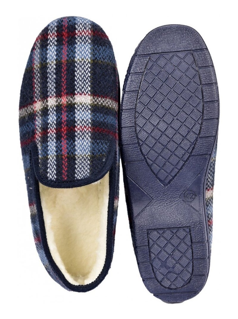 Pantofola Uomo Charentaise Foderata Blu marino - Kiabi
