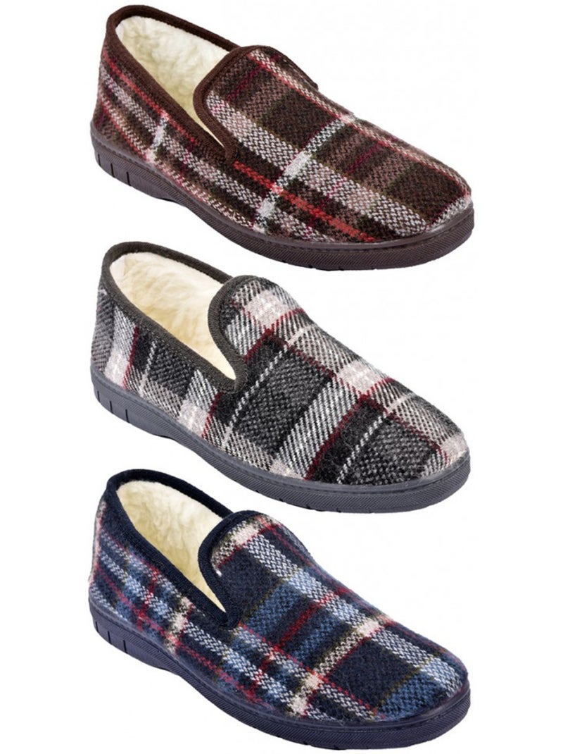 Pantofola Uomo Charentaise Foderata Blu marino - Kiabi