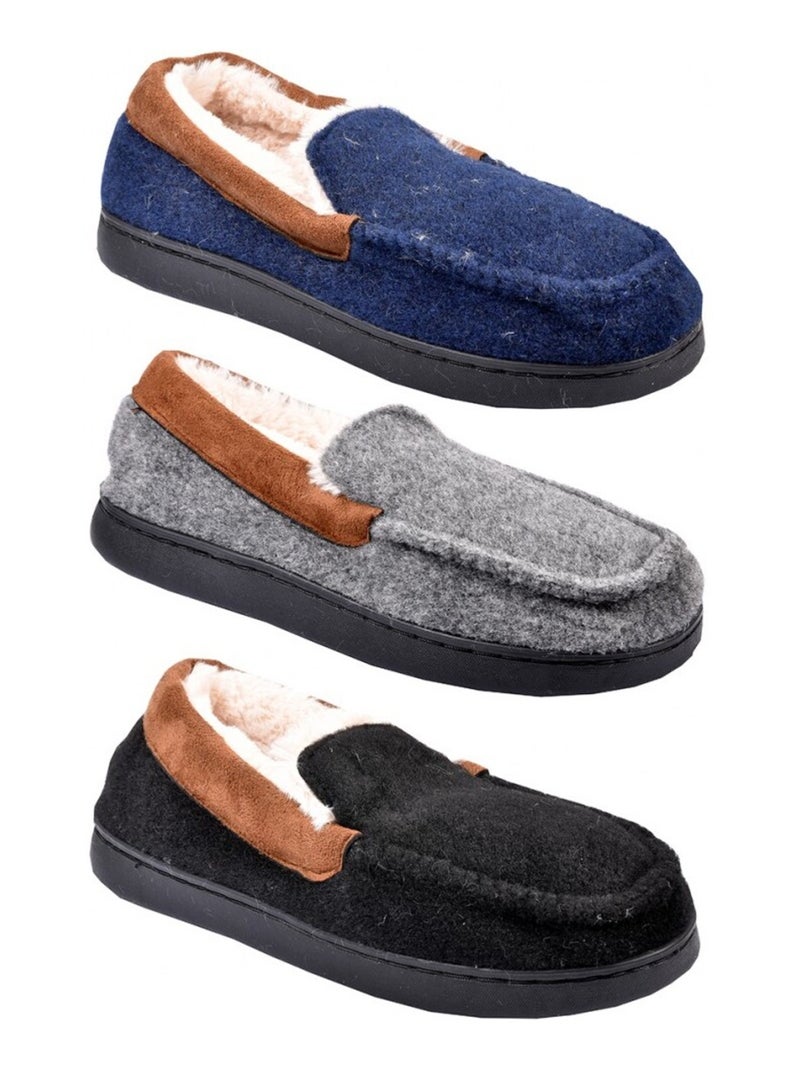Pantofola Uomo Ciabatta PREMIUM Blu marino - Kiabi