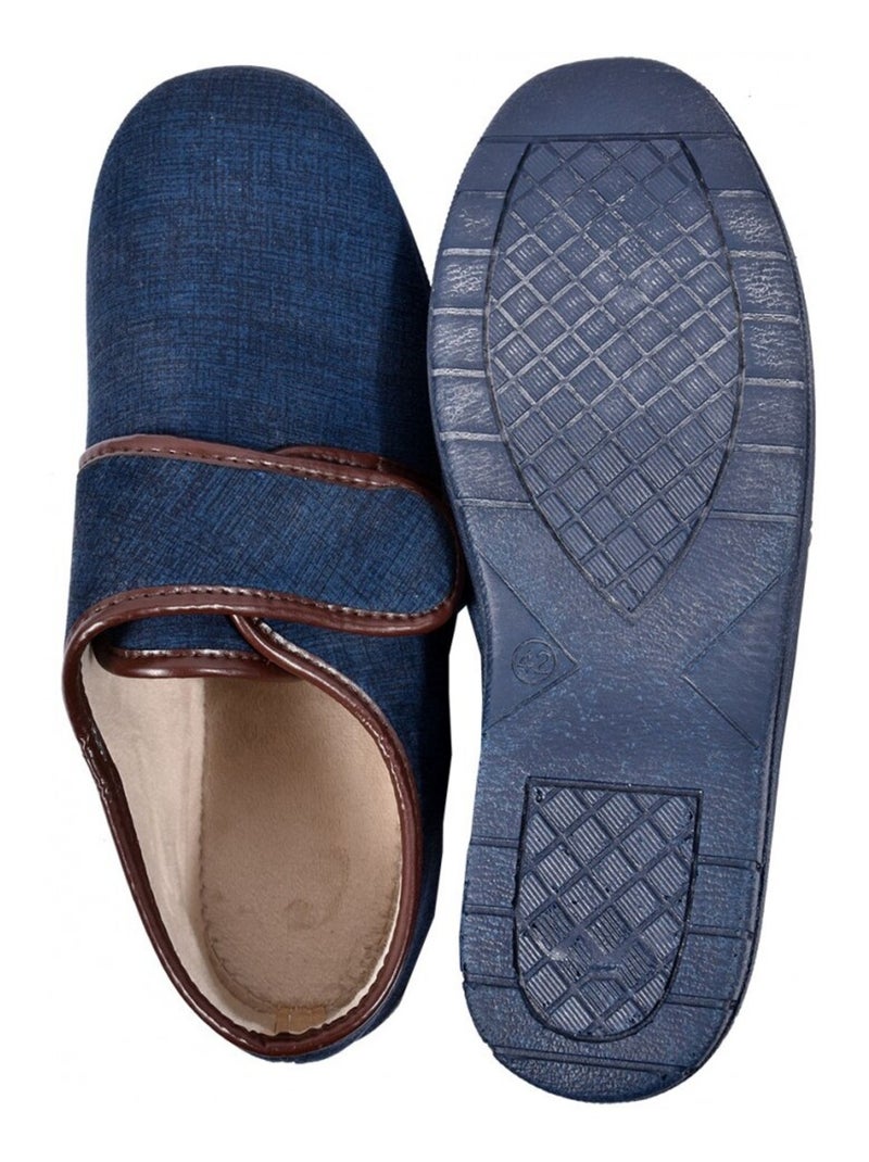 Pantofola Uomo Ciabatta PREMIUM Blu marino - Kiabi